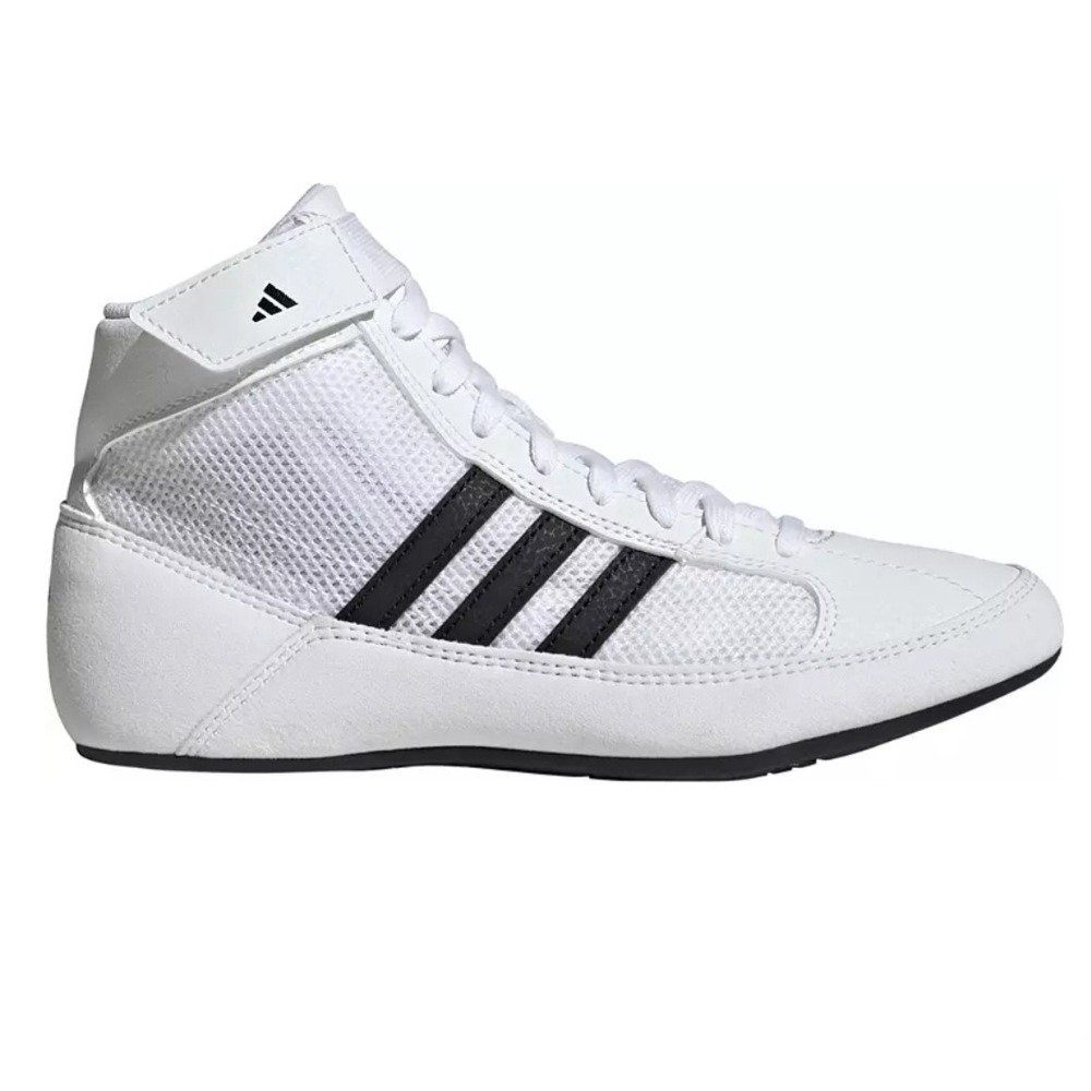 Adidas HVC Wrestling Shoes White Black Mens 7.5 AQ3325 High Top Mat Shoes